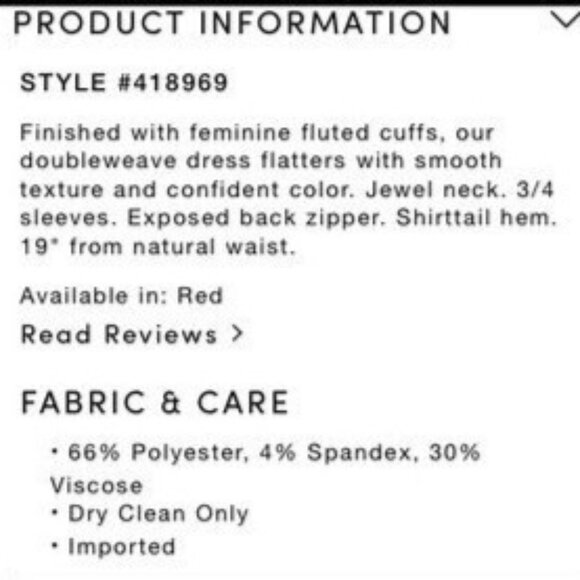 Ann Taylor Red Doubleweave Stretch Knit 3/4 Fluted Sleeve Sheath Dress Size 8 - Picture 7 of 7